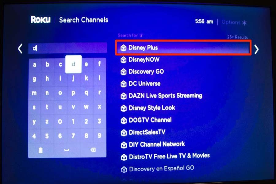 Disney channel on Roku